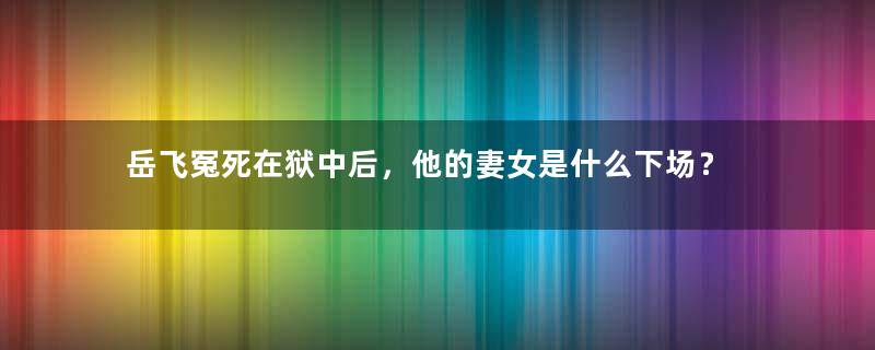 岳飞冤死在狱中后，他的妻女是什么下场？