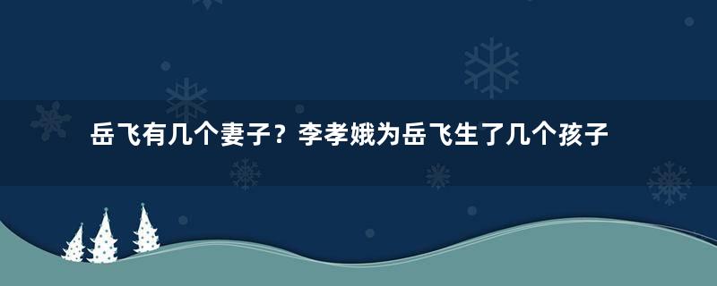 岳飞有几个妻子？李孝娥为岳飞生了几个孩子