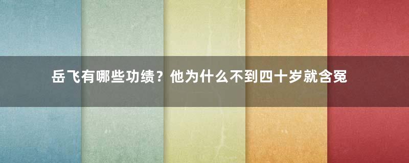 岳飞有哪些功绩？他为什么不到四十岁就含冤而死了？