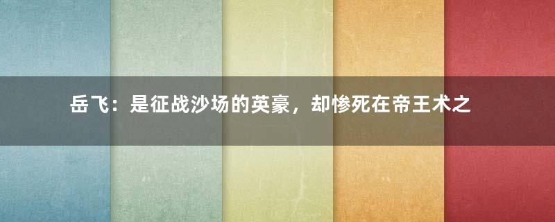 岳飞：是征战沙场的英豪，却惨死在帝王术之下