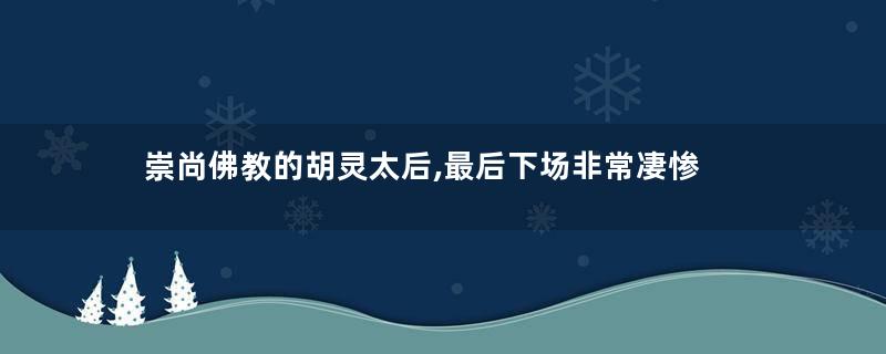 崇尚佛教的胡灵太后,最后下场非常凄惨