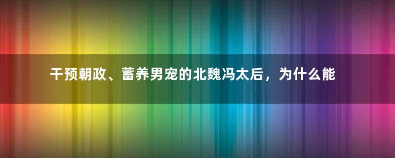 干预朝政、蓄养男宠的北魏冯太后，为什么能名垂千史？