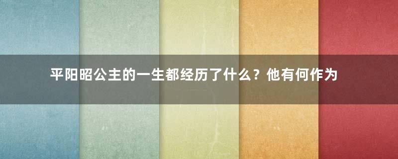 平阳昭公主的一生都经历了什么？他有何作为？