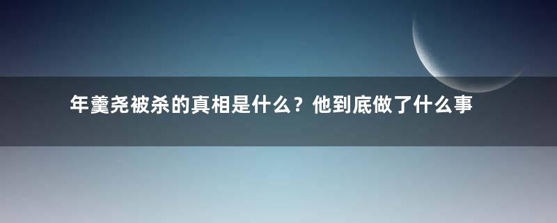 年羹尧被杀的真相是什么？他到底做了什么事情？