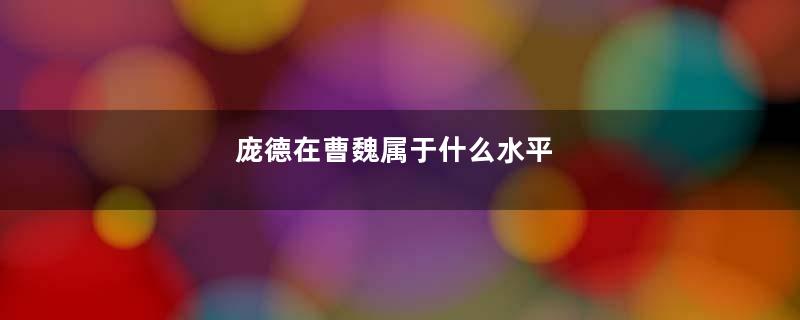 庞德在曹魏属于什么水平