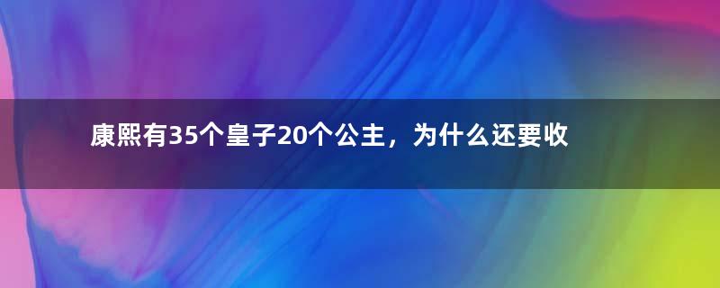 康熙有35个皇子20个公主，为什么还要收养女？