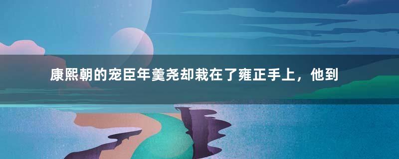 康熙朝的宠臣年羹尧却栽在了雍正手上，他到底做了什么？