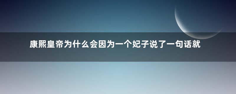 康熙皇帝为什么会因为一个妃子说了一句话就把她打入冷宫？