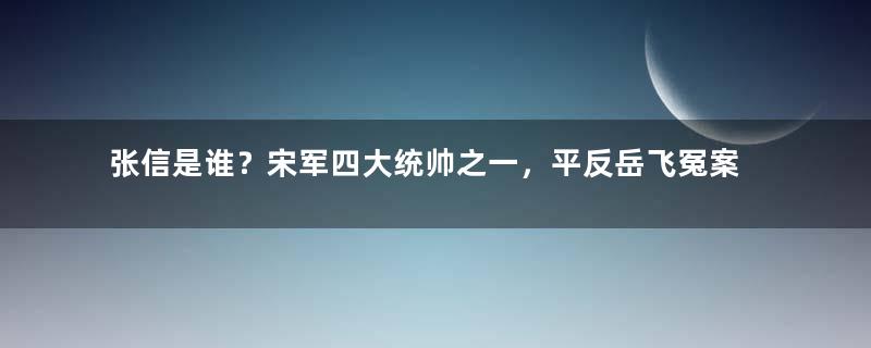 张信是谁？宋军四大统帅之一，平反岳飞冤案