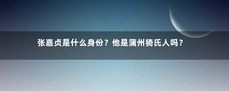 张嘉贞是什么身份？他是蒲州猗氏人吗？