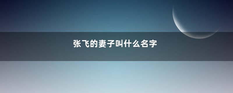 张飞的妻子叫什么名字