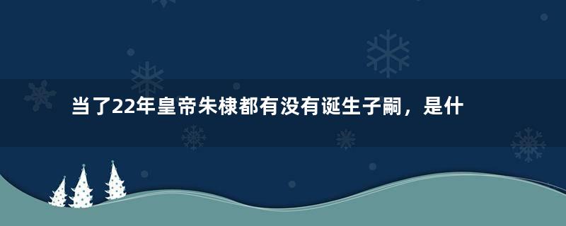 当了22年皇帝朱棣都有没有诞生子嗣，是什么原因导致的？