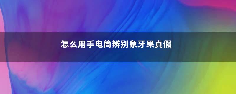 怎么用手电筒辨别象牙果真假