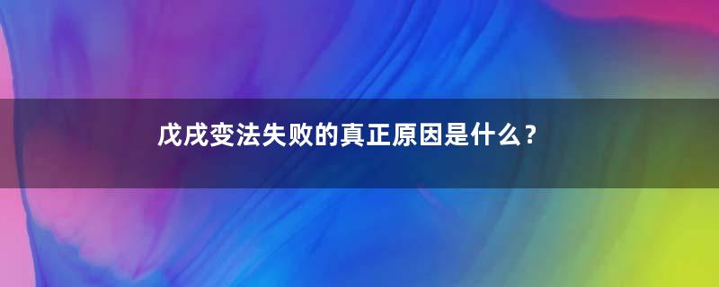 戊戌变法失败的真正原因是什么？