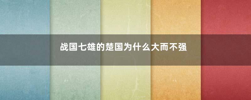 战国七雄的楚国为什么大而不强