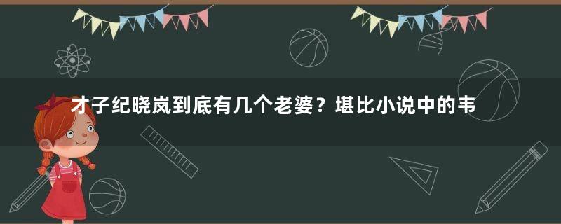 才子纪晓岚到底有几个老婆？堪比小说中的韦小宝