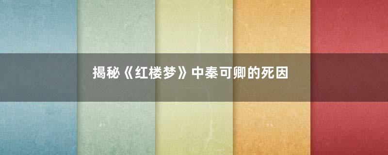 揭秘《红楼梦》中秦可卿的死因