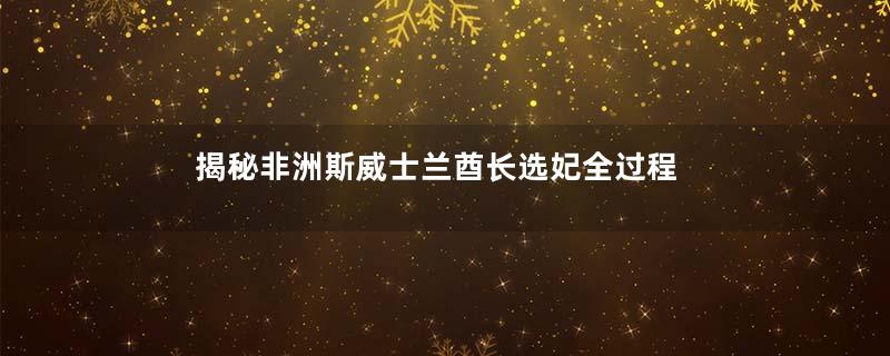 揭秘非洲斯威士兰酋长选妃全过程