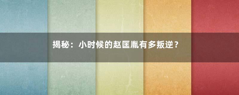 揭秘：小时候的赵匡胤有多叛逆？