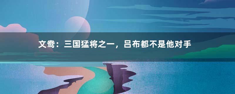 文鸯：三国猛将之一，吕布都不是他对手