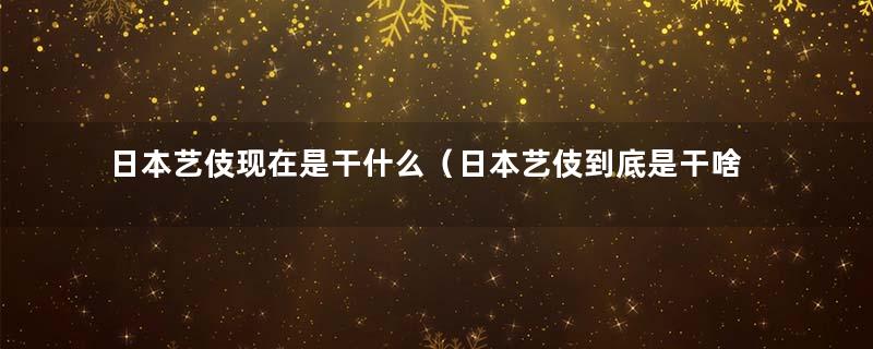 日本艺伎现在是干什么（日本艺伎到底是干啥的呀）