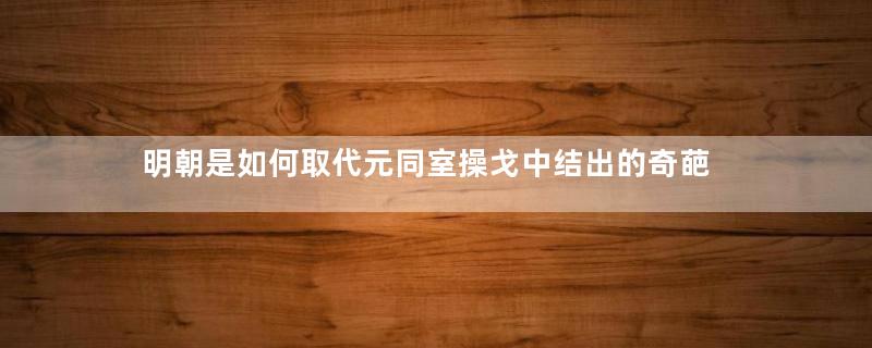 明朝是如何取代元同室操戈中结出的奇葩