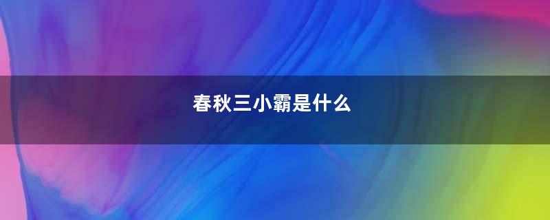 春秋三小霸是什么