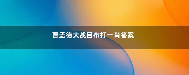 曹孟德大战吕布打一肖答案