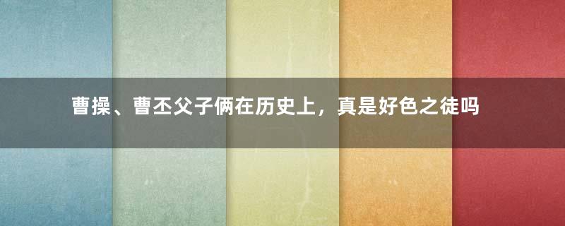 曹操、曹丕父子俩在历史上，真是好色之徒吗？