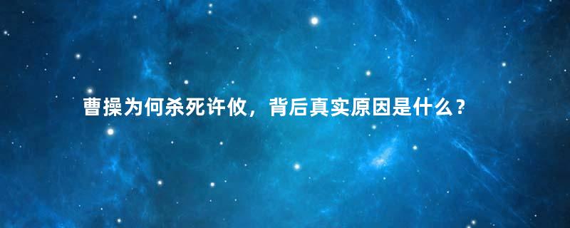 曹操为何杀死许攸，背后真实原因是什么？