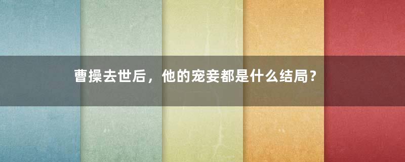 曹操去世后，他的宠妾都是什么结局？