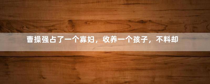 曹操强占了一个寡妇，收养一个孩子，不料却为曹魏埋下了祸根