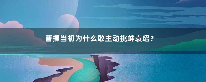 曹操当初为什么敢主动挑衅袁绍？