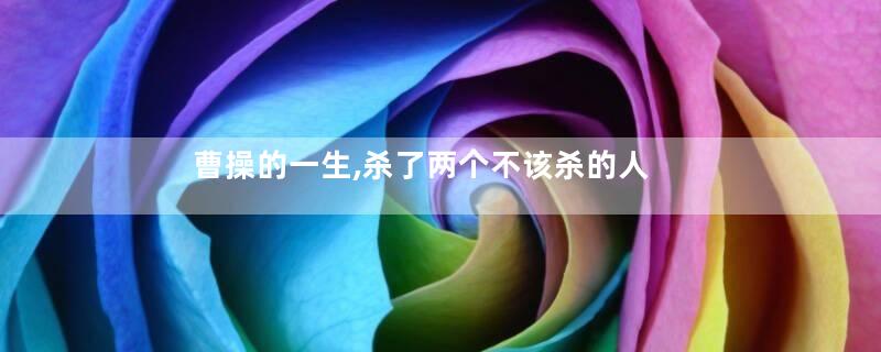 曹操的一生,杀了两个不该杀的人