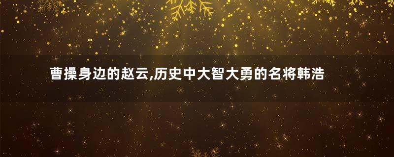 曹操身边的赵云,历史中大智大勇的名将韩浩