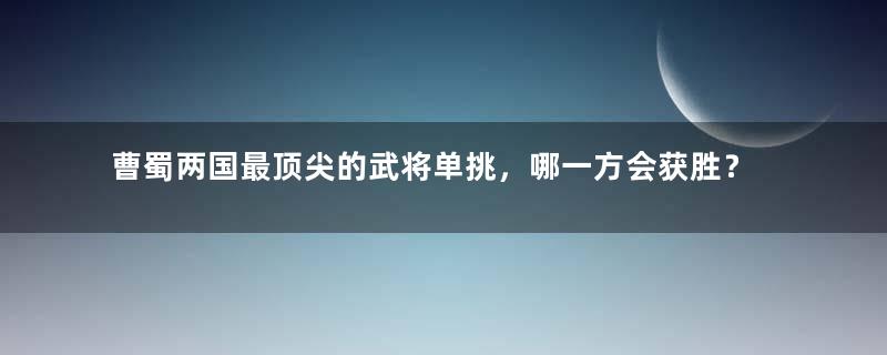 曹蜀两国最顶尖的武将单挑，哪一方会获胜？