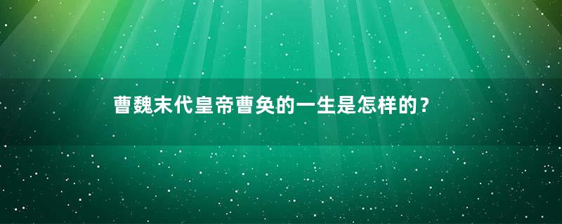 曹魏末代皇帝曹奂的一生是怎样的？