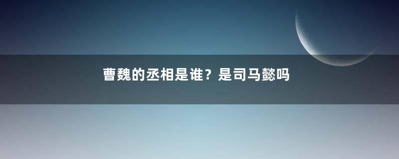 曹魏的丞相是谁？是司马懿吗