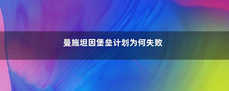 曼施坦因堡垒计划为何失败