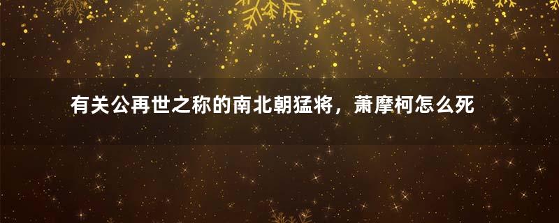 有关公再世之称的南北朝猛将，萧摩柯怎么死的？