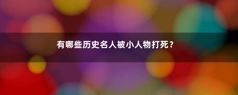 有哪些历史名人被小人物打死？