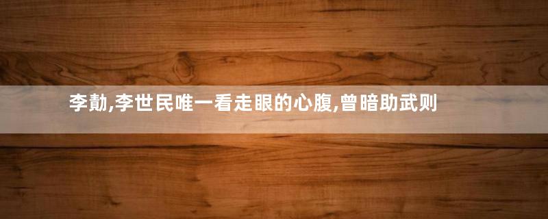 李勣,李世民唯一看走眼的心腹,曾暗助武则天为后