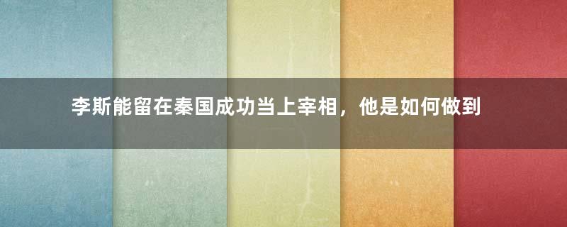 李斯能留在秦国成功当上宰相，他是如何做到的？