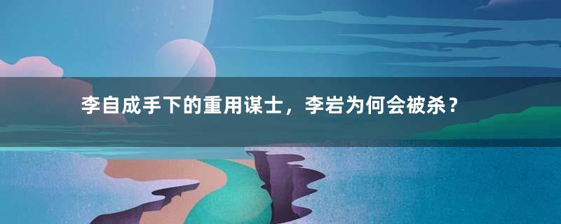 李自成手下的重用谋士，李岩为何会被杀？