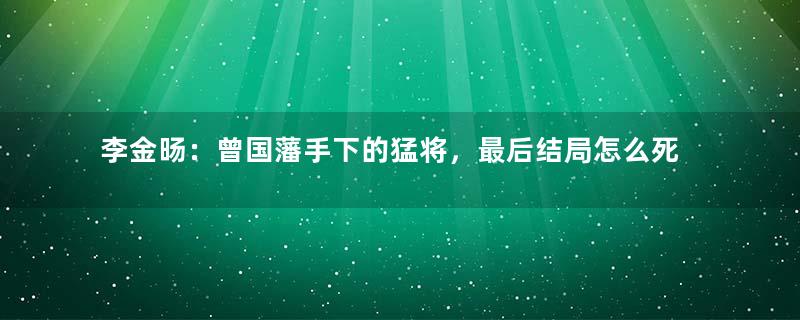 李金旸：曾国藩手下的猛将，最后结局怎么死的？