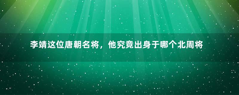 李靖这位唐朝名将，他究竟出身于哪个北周将门世家？