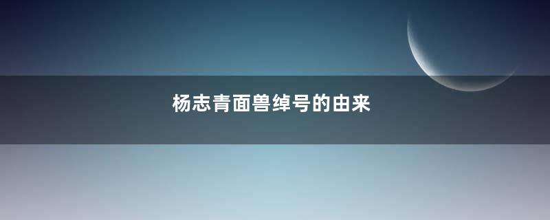 杨志青面兽绰号的由来