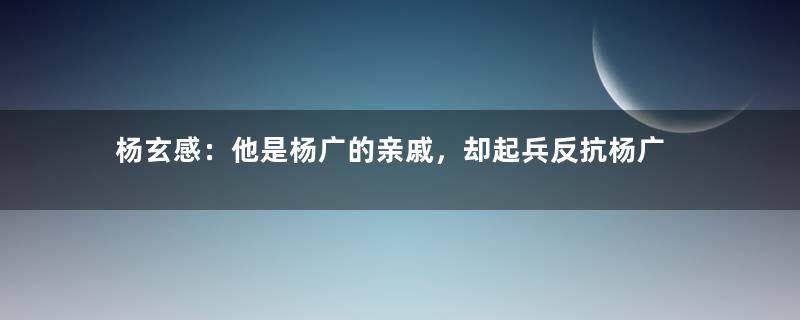 杨玄感：他是杨广的亲戚，却起兵反抗杨广