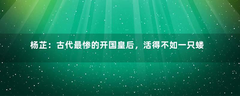 杨芷：古代最惨的开国皇后，活得不如一只蝼蚁