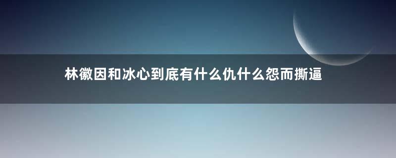 林徽因和冰心到底有什么仇什么怨而撕逼